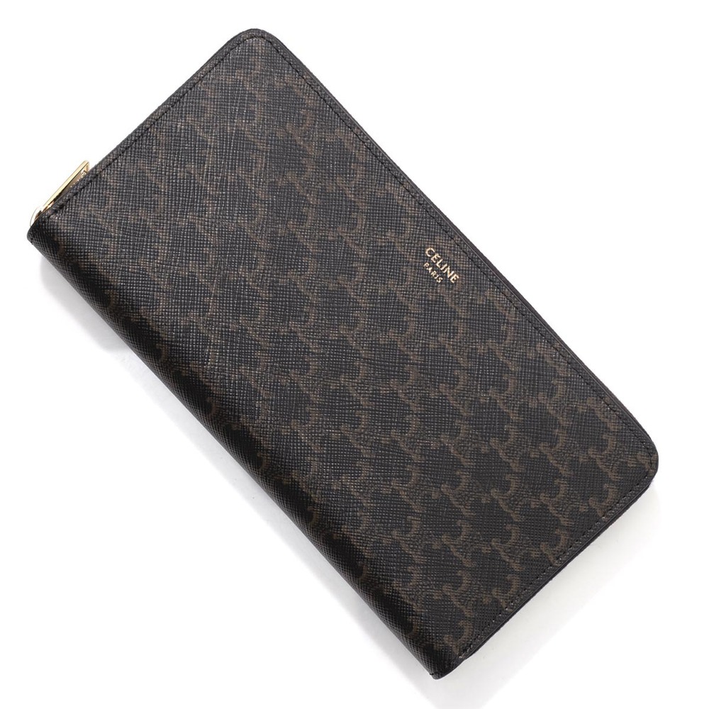 Celine Black Zip Around Long Wallet Coin Purse